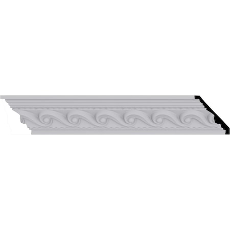 Ekena Millwork 2 5/8"H x 2 3/8"P x 3 5/8"F x 94 1/2"L, (2" Repeat) Marseille French Scroll Crown Moulding MLD03X02X04MA